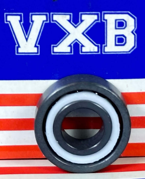 Full Ceramic Bearings Showdown: ZrO2 vs Si3N4 vs SiC vs Al2O3 with VXB bearing design on background.