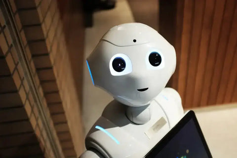A friendly robot showcasing advanced technology, representing Thin Section Bearings: Fueling the Future of Robotics.
