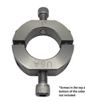 1" Bore Mountable Two-Piece Clamping Shaft Collar in 303 Stainless Steel - Made in USA with tapped flats and clamping screws