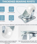 1" Low Profile Caster Wheels Set of 4 - Quiet Polyurethane Casters for Furniture, 360° Swivel Plate Design, Each Holds 22 lbs, Smooth Rolling, No Noise.