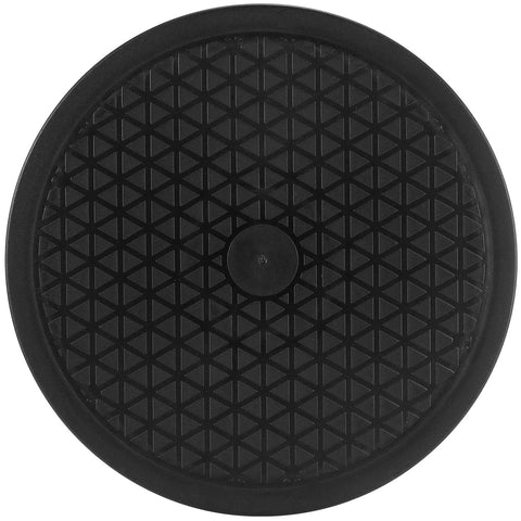 Top view of a 4 Pack 10 Inch Rotating Swivel Turntables with 360 Degree Rotation and Steel Ball Bearings, black design.