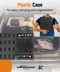 Plastic case with Torque Stick, 10 Piece 1/2" Drive Torque Limiting Extension Bar Set for easy carrying and organization