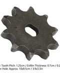10 Tooth Sprocket Lightweight Carbon Steel Gear For Ordinary Chains 12.5mm Pitch 7mm Thick Easy To Install Motor Pinion Gear