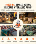 Electric Hydraulic Pump, 10000 PSI 750W 110V, used in metallurgy, mining, ship machinery, with lever for punching bending