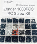 1000pcs Universal RC Screw Kit Hardware Assortment with M3 and M4 Screws Washers Nuts Clips and Pins for RC Cars Trucks and Crawlers