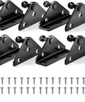 10mm Ball Stud Gas Spring Mounting Bracket Kit with 4 L Type Brackets, 4 Flat Type Brackets and 32 Screws, Set of 8