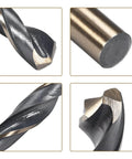 Close-up views of Straight Shank Twist Drill Bits 10mm Gold Titanium & Black Nitride Coated High Speed Steel (HSS) 4341.
