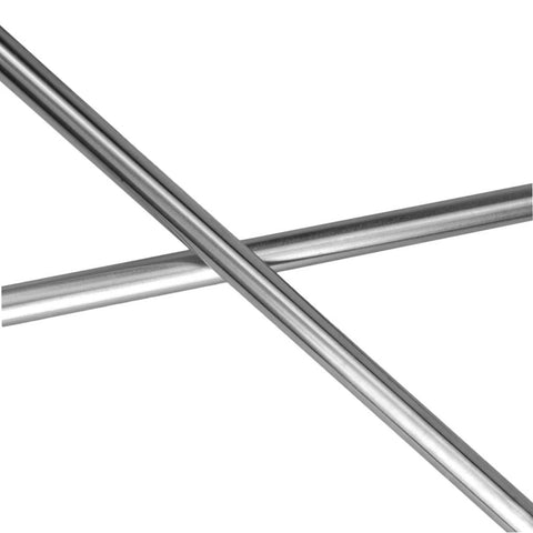 2Pcs 10mm x 300mm Linear Rail Rod Shafts, chrome plated C45 carbon steel, shown in cross layout for CNC and 3D printers.