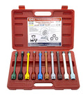 10 Piece 1/2" Drive Torque Extension Bar Set, Color-Coded, 60 ft.lbs.~150 ft. lbs., open red case showing bars