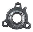1-1/4 Inch Three Bolt Flange Bearing Cast Iron Housing With Grease Zerk And Dual Set Screws Heavy Duty Pillow Block top view.