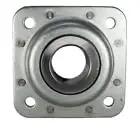 Heavy Duty Disc Harrow Flange Bearing Unit With One Point Three Quarter Inch Round Bore And Five Point Five Inch Center Gap, top view showing metal flange and bearing.
