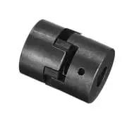 Rugged 1-1/8 By 3/4 Inch L090 L Jaw Coupling Set With Buna N Rubber Spider, showing three piece flex shaft connector.