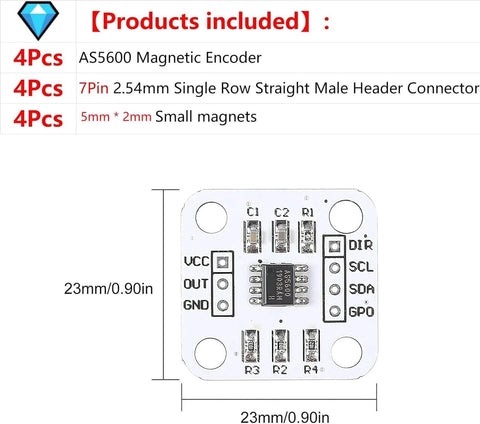 AS5600 Magnetic Encoder 3.3V 12 Bit High Precision Sensor Module dimensions detail