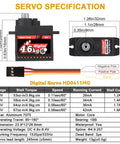 Waterproof 12g Servo Micro Servo Motor Metal Gear Arduino Servo 4.6kg High Torque Digital Servo specifications and wires