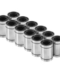 Smooth, low-friction motion for precise CNC guidance with 12mm bore linear bearings featuring double seals, showing a 12-pack.
