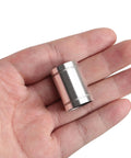 Close-up of 12mm bore linear bearing with double seals for dust resistance, emphasizing smooth, low-friction motion for precise CNC guidance.