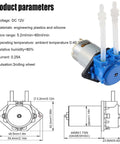 2PCS 12V DC Dosing Pump Peristaltic Dosing Head Low Flow Peristaltic Pump Liquid Small with Connector for Aquarium Lab Analytic