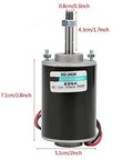 Front view of 30W CW/CCW High Speed Permanent Micro DC Magnet Motor Low Noise Permanent Magnet DC Motor for DIY Generator(12V 3500rpm) with dimensions.