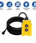4 Wire Dump Trailer Remote Control Switch For 12V DC Hydraulic Pump Lift Winch And Dump Bed with 15 ft cord