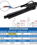 Powerful 12V DC linear actuator with a 4 inch stroke and 660 lb thrust delivers precise push pull and lift for heavy loads specifications