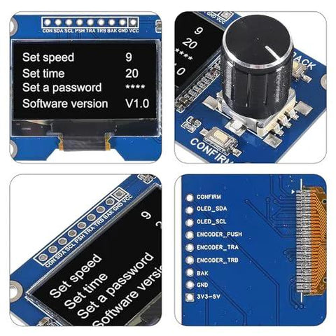 1.3 Inch OLED Display Module With EC11 Rotary Encoder Button, I2C Interface, SH1106 Driver, White Screen, Perfect For Arduino Projects