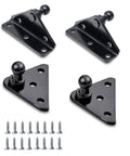 13mm Ball Stud Mounting Brackets With Two Angled L Type Mounts And Two Flat Type Mounts Plus Sixteen Screws in Black