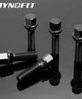 14x1.5 Lug Bolts for 20 mm Wheel Spacers, compatible with Audi A3 A4 A8, shown in black on reflective surface, 20pcs pack