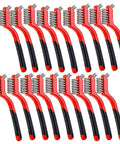 Wire Scratch Brush Set Soft Grip for Rust, Dirt & Paint Scrubbing with Deep Cleaning (18, 18PCS - Stainless Steel Wire)