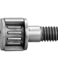 Side view of Single Caged Miniature Thrust Disk Cam Follower CFS25FW, Stainless Steel Shielded Bearing, Cylindrical Outer Ring, Hex Head, M2.5x0.45 Thread, Roller 5 mm, Series CFS-FW.