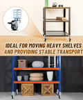 12 Pack 2 Inch Heavy Duty Storage Rack Caster Wheels With Top Brakes Swivel Corner Casters 720 Lb Total Capacity Fits Boltless Self Locking Shelving Racks Ideal For Garages Workshops And Warehouses