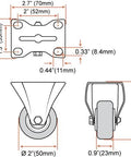 Diagram of 12 Pack 2 Inch Rigid Caster Wheels Non Swivel All Black Polyurethane Heavy Duty Non Marking Quiet 150 Lb Load Capacity
