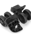 2 Pcs Luggage Replacement Wheels Model A208 with 360 Degree Swivel Rubber Spinner Casters made from durable rubber and metal.