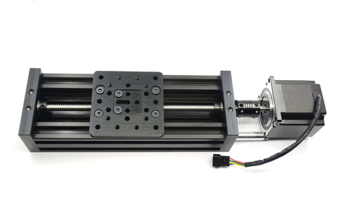 200mm 4080U Screw Slide Table Linear Actuator Kit Linear Module showing aluminum rail and motor for CNC X Y Z Axis