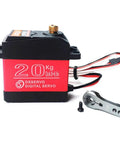 Front view of 20KG Digital Servo High Torque Full Metal Gear Waterproof for RC Model DIY, DS3218MG, showing control wires.