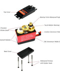 20KG Digital Servo High Torque Full Metal Gear Waterproof for RC Model DIY, DS3218MG,Control Angle 270°, components detailed