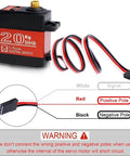 20KG Servo Motor High Torque Digital Servo Metal Gear Waterproof for 1/8, 1/10 RC Model DIY Car Robot, DS3218, Control Angle 270 Degree with wiring diagram.