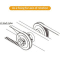 Diagram of 20mm One Piece Shaft Collars Clamping Style Locking Collars Aluminum Drill Bit Stop Collars on shaft; illustration view