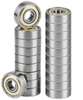 20Pcs 608zz Bearing Set Deep Groove Ball Bearings Made Of Bearing Steel in two stacks, suitable for skateboards, rollers, 3D printers
