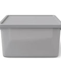Straight Up Essential Stackable Medium Storage Bins With Secure Lids Hella Neat Gray Plastic Organizer Box For Clothes And Toys Keeps Your Whole Life On Track Today, gray plastic storage bin with lid, 12.5x12x6.5 inch size.
