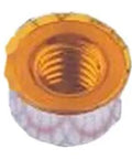 20 Piece SMD Surface Mount Round Nut Columns M3 X 2.5 Millimeter Copper Tinned Circuit Board Spacers Heavy Hitter Hardware, close-up.