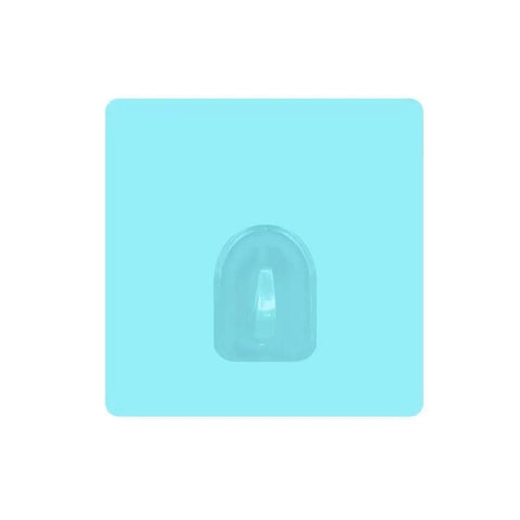 Set Of 2 Repositionable Adhesive Wall Hooks Light Blue close-up view showing the sturdy design for damage-free installation.