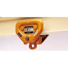 Rock Solid One Ton Beam Push Trolley Featuring Slick Adjustable Flange Fit From Two Point Two Eight Inches To Five Inches With Maintenance Free Sealed Bearings For Zero Drag Rolling mounted on a beam.