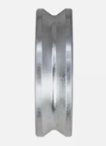 Built Tough Heavy Duty V Groove Wire Guide Ball Bearing Straight Shot Swap For New Holland Balers side view of silver bearing