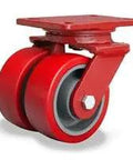 Heavy Duty Dual Wheel Swivel Caster Built Tough As Nails With Premium Polyurethane Tread On Rugged Cast Iron.