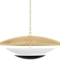 Game Changer Six Light Pendant Built From Solid Steel Featuring Vintage Gold Leaf And Soft Black Accents Damp Rated Fixture includes white and black layered design.