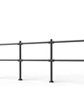 Automatic Closing Metal Safety Gate Featuring Spring Loaded Swing Action And Heavy Duty Steel Frame For Secure Commercial Entrances Rock Solid Space Saving Barrier Built Tough For Warehouses And Retail Spaces - black steel barrier construction.