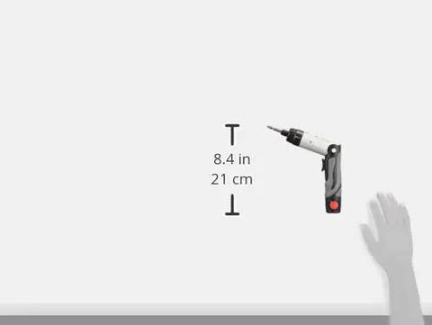 Heavy Duty Cordless Screwdriver Set Featuring Smooth Variable Speed Switches And Two Position Convertible Grip For No Sweat Home Repairs And Slick Electrical Installations next to a hand for size reference.