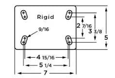 Technical drawing of Heavy Duty Spring Loaded Caster With Smooth Rolling Eight By Three Inch Metal Wheels and Forged Steel Plate Mount.