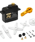21G Micro Mini Digital Servo of Metal Gears with 25T Servo Horn for 1/14 1/16 RC Crawler Car Upgrade Servo Parts Model Boat Airplane Robot (1PC)