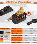 21G Micro Servo Motor Metal Geared Mini Digital Servo Kit with 25T Horn for 1/14 1/16 RC Car Robot Helicopter components